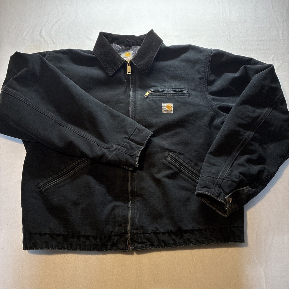 VTG Carhartt J01 BLK Detroit Jacket 48 Tall Black Union Made in USA Blanket Line